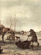 Winter Landscape (detail) ag OSTADE, Isaack van